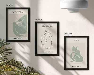 Trittico incorniciato Figure astratte in tonalità pastello di Henri Matisse