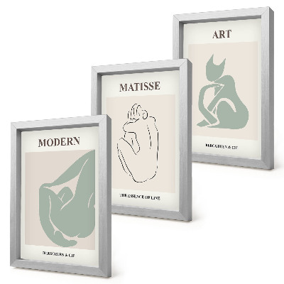 Trittico incorniciato Figure astratte in tonalità pastello di Henri Matisse