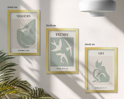 Composizione di 3 quadri Figure astratte di Henri Matisse dai colori tenui