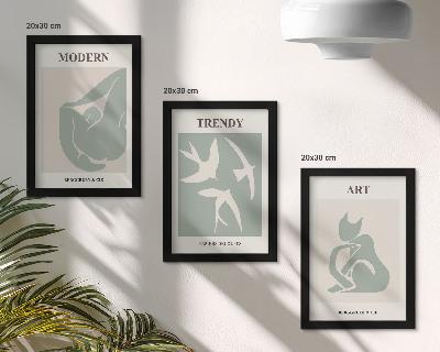Composizione di 3 quadri Figure astratte di Henri Matisse dai colori tenui