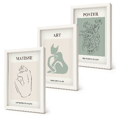 Trittico incorniciato Manifesti nei toni del beige e del verde di Henri Matisse