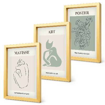 Trittico incorniciato Manifesti nei toni del beige e del verde di Henri Matisse