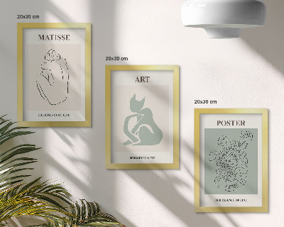 Trittico incorniciato Manifesti nei toni del beige e del verde di Henri Matisse