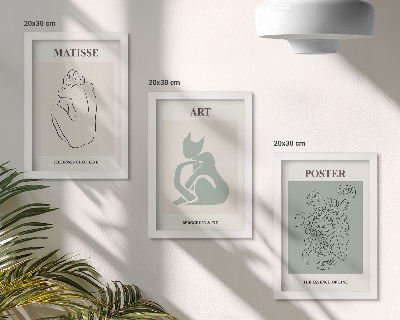 Trittico incorniciato Manifesti nei toni del beige e del verde di Henri Matisse