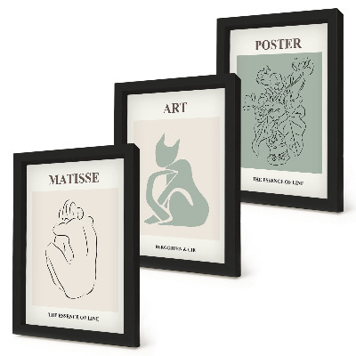 Trittico incorniciato Manifesti nei toni del beige e del verde di Henri Matisse
