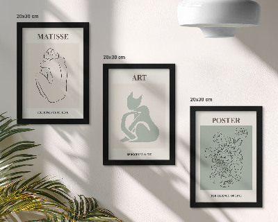 Trittico incorniciato Manifesti nei toni del beige e del verde di Henri Matisse