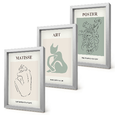 Trittico incorniciato Manifesti nei toni del beige e del verde di Henri Matisse