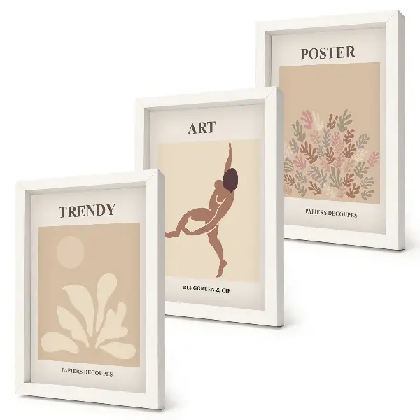 Forme e figure astratte di Henri Matisse composizione artistica di 3 quadri