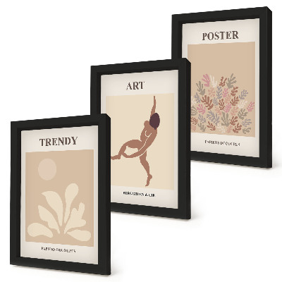 Composizione di 3 quadri Forme e figure astratte di Henri Matisse