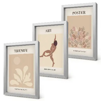 Forme e figure astratte di Henri Matisse composizione artistica di 3 quadri
