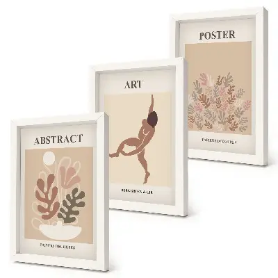 Trittico incorniciato con eleganti composizioni astratte di Henri Matisse