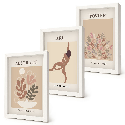 Trittico incorniciato Eleganti composizioni astratte di Henri Matisse
