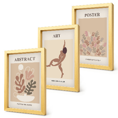 Trittico incorniciato Eleganti composizioni astratte di Henri Matisse