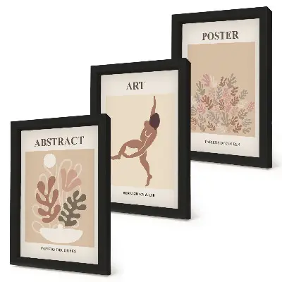 Trittico incorniciato con eleganti composizioni astratte di Henri Matisse