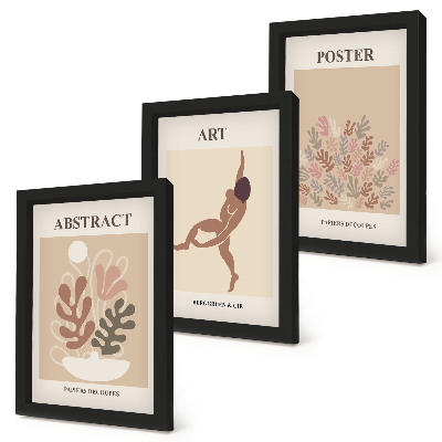 Trittico incorniciato Eleganti composizioni astratte di Henri Matisse