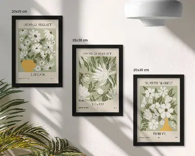 Set di 3 poster floreali con disegni ispirati a Londra Tokyo e Dublino