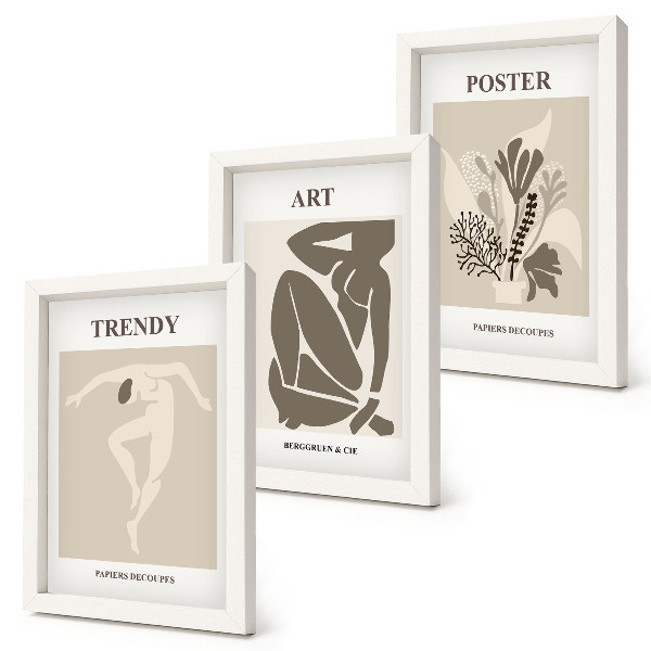 Trittico incorniciato Figure umane con piante di Henri Matisse