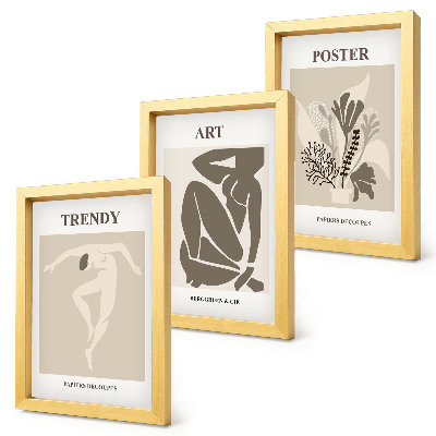 Trittico incorniciato Figure umane con piante di Henri Matisse