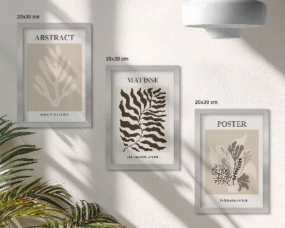 Trittico incorniciato Fantasie floreali nelle tonalità del beige e del marrone