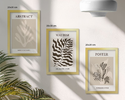 Trittico incorniciato Fantasie floreali nelle tonalità del beige e del marrone