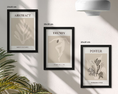 Trittico incorniciato Fantasie floreali nelle tonalità del beige e del marrone