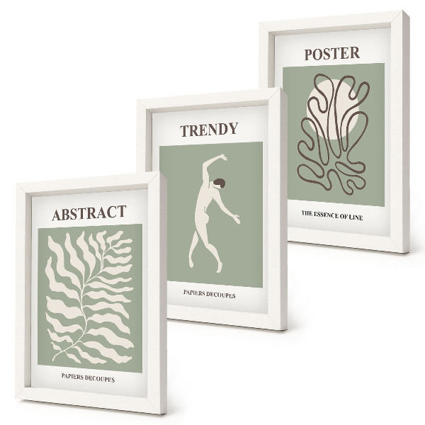 Trittico incorniciato Motivi vegetali nelle tonalità del verde di Henri Matisse