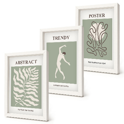Trittico incorniciato Motivi vegetali nelle tonalità del verde di Henri Matisse