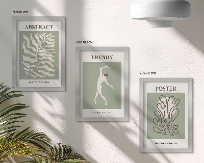 Trittico incorniciato Motivi vegetali nelle tonalità del verde di Henri Matisse
