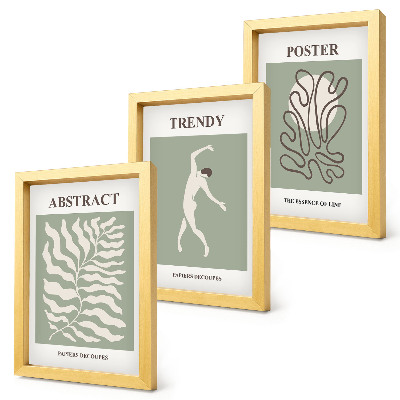 Trittico incorniciato Motivi vegetali nelle tonalità del verde di Henri Matisse