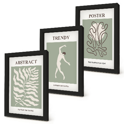 Trittico incorniciato Motivi vegetali nelle tonalità del verde di Henri Matisse
