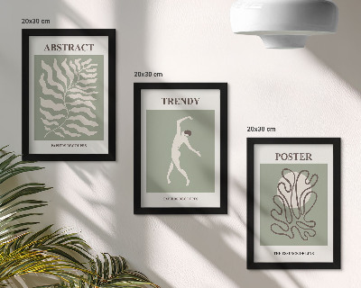 Trittico incorniciato Motivi vegetali nelle tonalità del verde di Henri Matisse