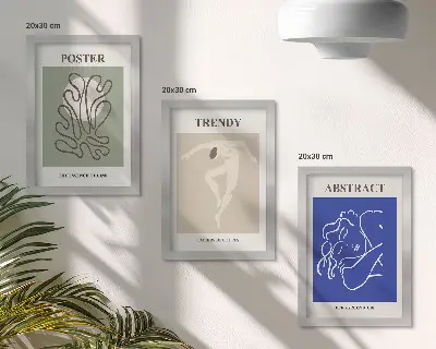 Composizione di 3 quadri con illustrazioni a pastello di Henri Matisse