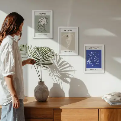 Composizione di 3 quadri con illustrazioni a pastello di Henri Matisse