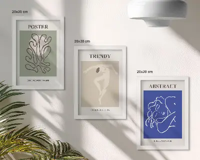 Composizione di 3 quadri con illustrazioni a pastello di Henri Matisse