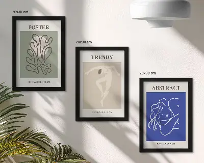 Composizione di 3 quadri con illustrazioni a pastello di Henri Matisse