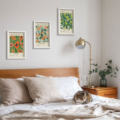 Composizione di 3 quadri Poster vintage con motivi di frutta