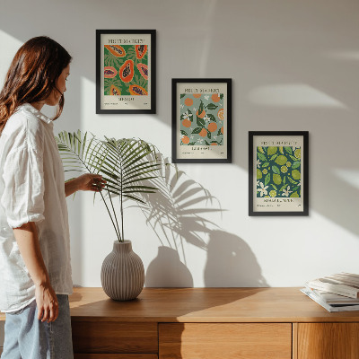 Composizione di 3 quadri Poster vintage con motivi di frutta