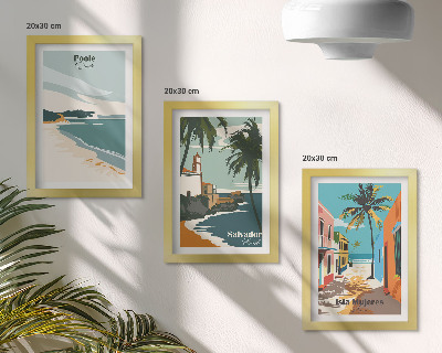 Trittico incorniciato Paesaggi tropicali con spiagge e palme