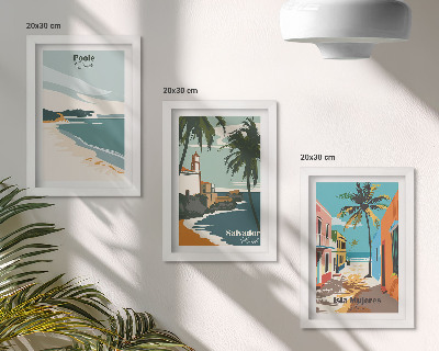 Trittico incorniciato Paesaggi tropicali con spiagge e palme