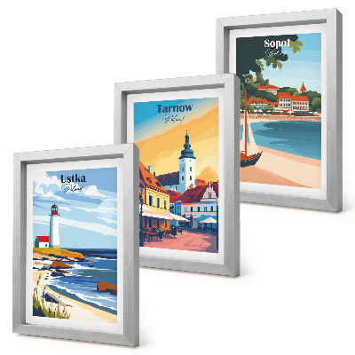 Trittico incorniciato Vedute delle città polacche Ustka Tarnów Sopot