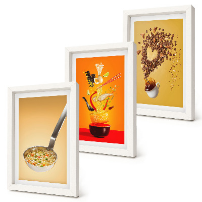Trittico incorniciato Temi culinari e di bevande