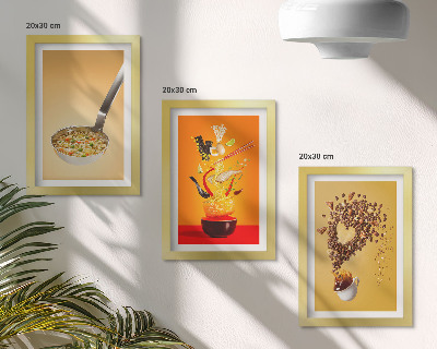 Trittico incorniciato Temi culinari e di bevande