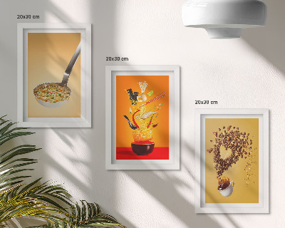 Trittico incorniciato Temi culinari e di bevande