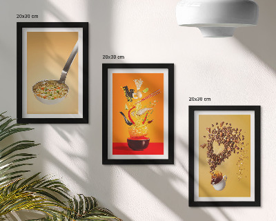 Trittico incorniciato Temi culinari e di bevande