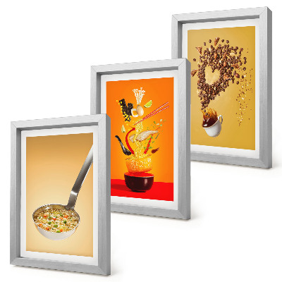 Trittico incorniciato Temi culinari e di bevande