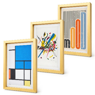 Composizione di 3 quadri Composizioni astratte moderne con forme geometriche