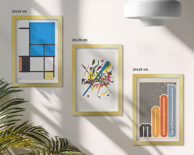 Composizione di 3 quadri Composizioni astratte moderne con forme geometriche