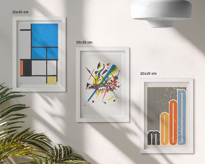 Composizione di 3 quadri Composizioni astratte moderne con forme geometriche