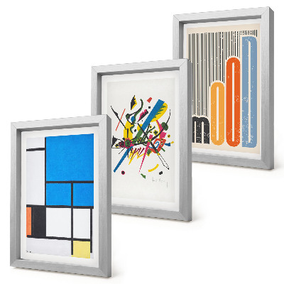 Composizione di 3 quadri Composizioni astratte moderne con forme geometriche