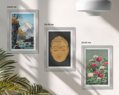 Trittico incorniciato Natura e cultura giapponese, stile giapponese